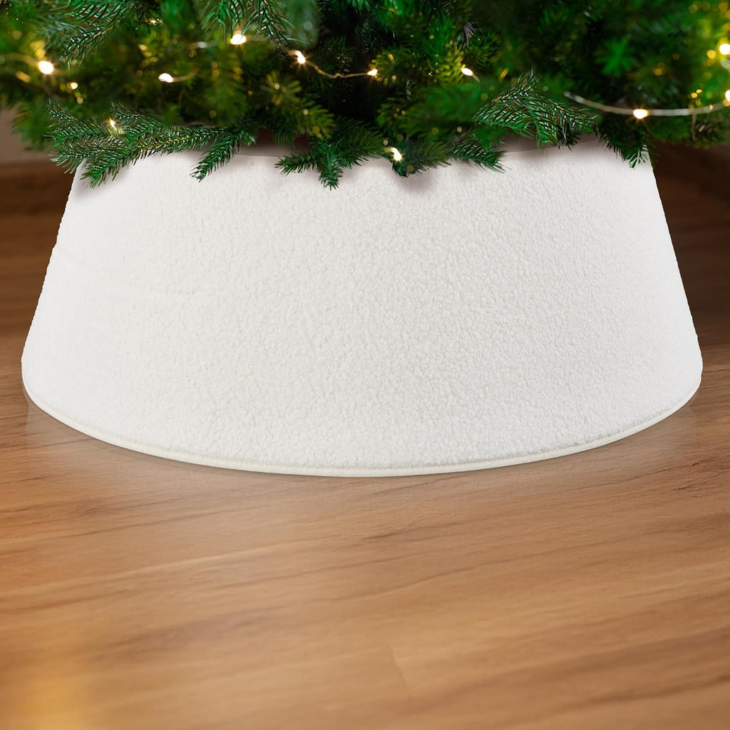 Beautiful Christmas Tree Collar - Authentic 28" Boucle Tree Ring for Any Christmas Decor - Easy to Set Up Skirt