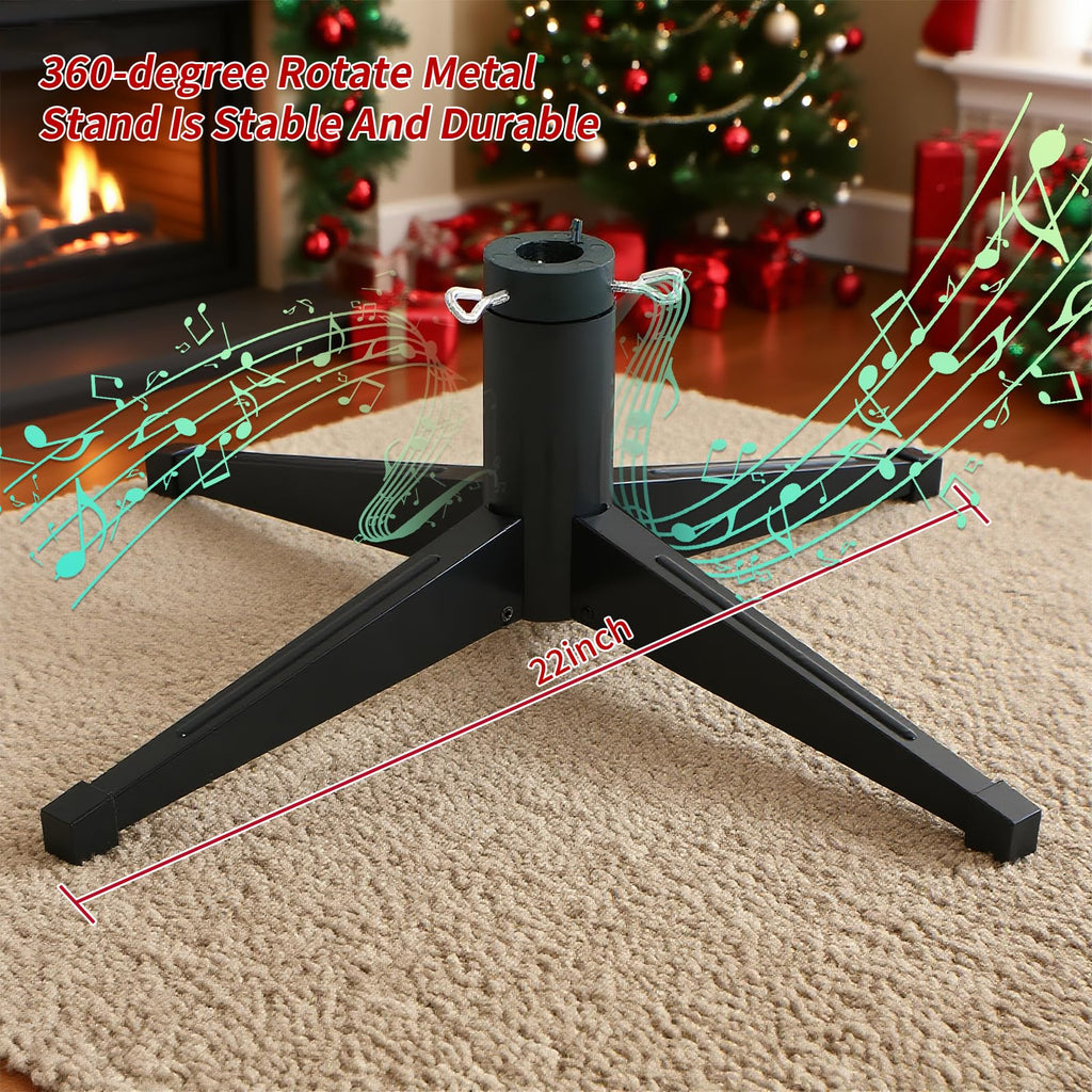 Pre-Lit Rotating Christmas Tree, 6.5FT Artificial Decor