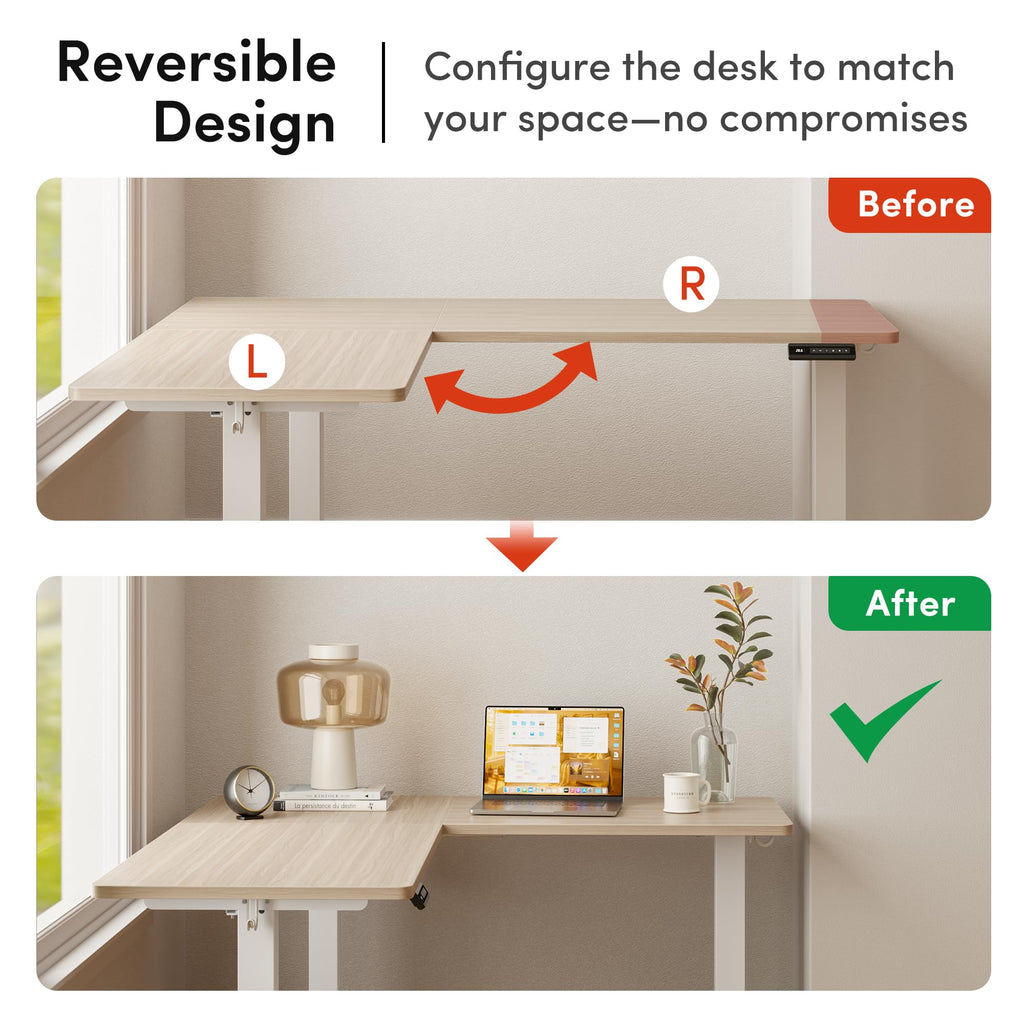 75" x 63"L Shaped Standing Desk Adjustable Height, Electric Stand up Corner Computer Desk, Sit Stand Home Office Desk
