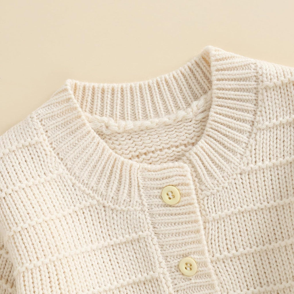 Toddler Girl Ruffle Sweater Cardigan Infant Baby Fall Clothes Winter Warm Long Sleeve Button Up Knitted Jacket Outwear