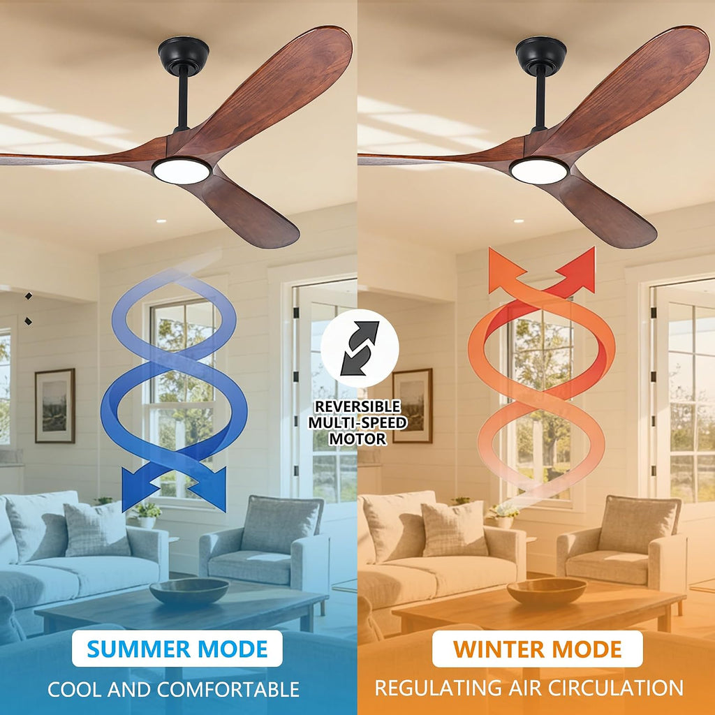 Ceiling Fans with Lights and Remote, Large Outdoor Ceiling Fan with Light Dimmable for Patios Living Room Bedroom