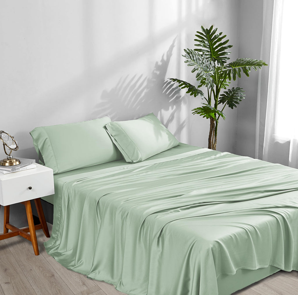 Cooling Sheets for Hot Sleepers, King Size, Sage Green