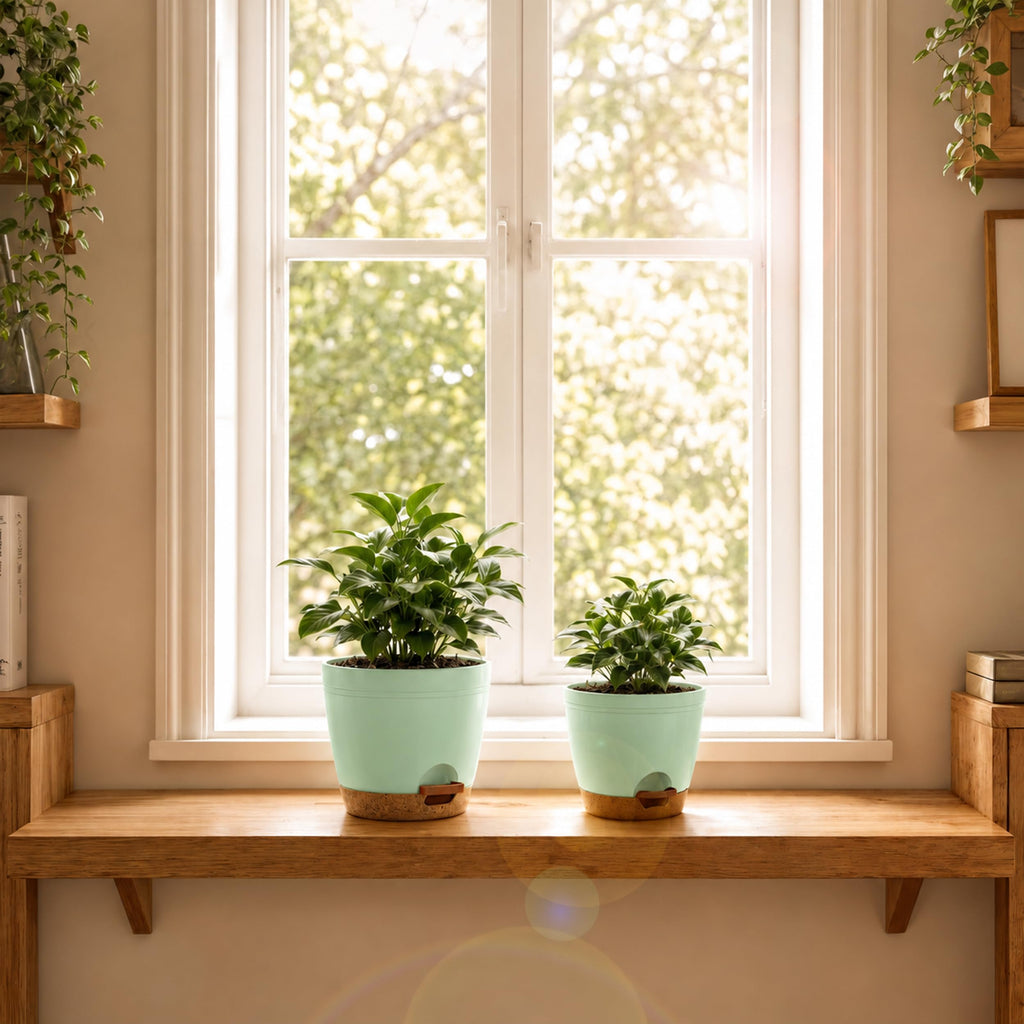Self Watering Pots for Indoor Plants 6.8"/6.4"/5.9"/5.5"/4.9" Set of 10, Planters for Indoor Plants, Small Multi-Size
