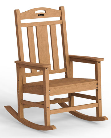 Oversized Outdoor Rocking Chair, 380lbs Heavy-Duty Large Patio Rocker, Weather Resistant & Anti-Fade Porch Chair