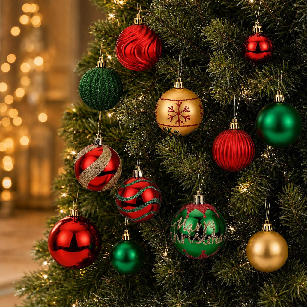 66Pcs Christmas Tree Decorations, Christmas Tree Ornaments Set