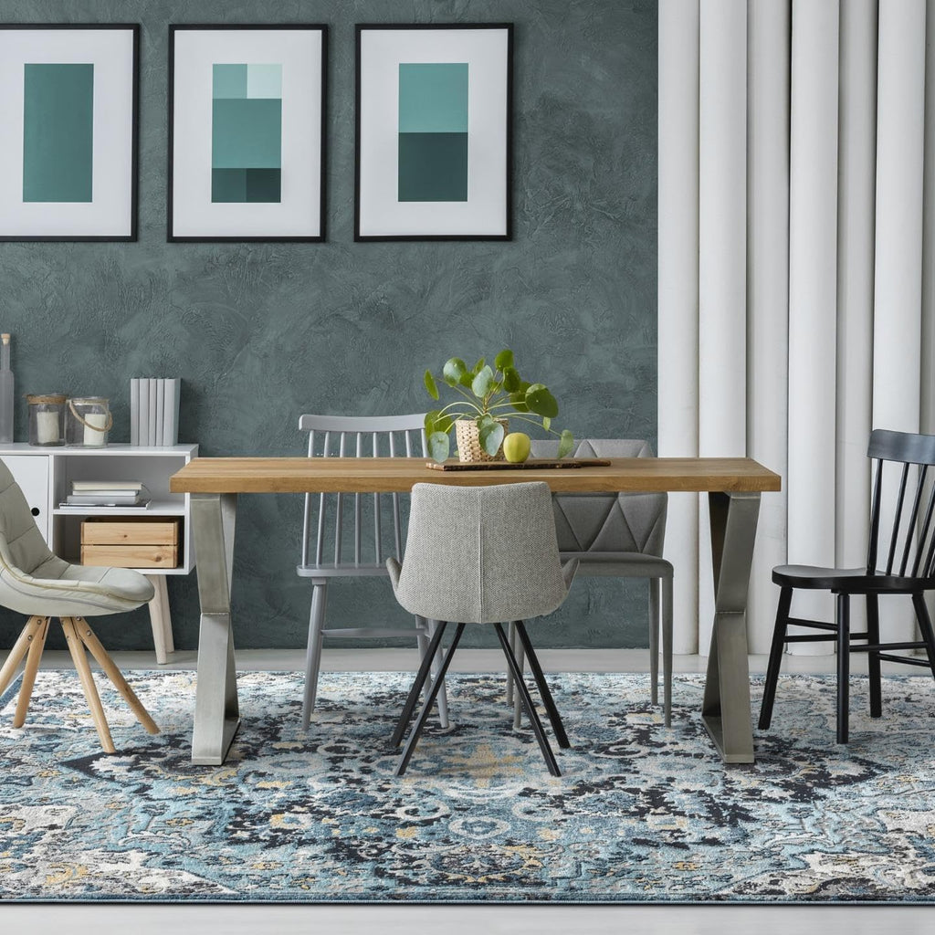 Moroccan Blue Medallion Area Rug s