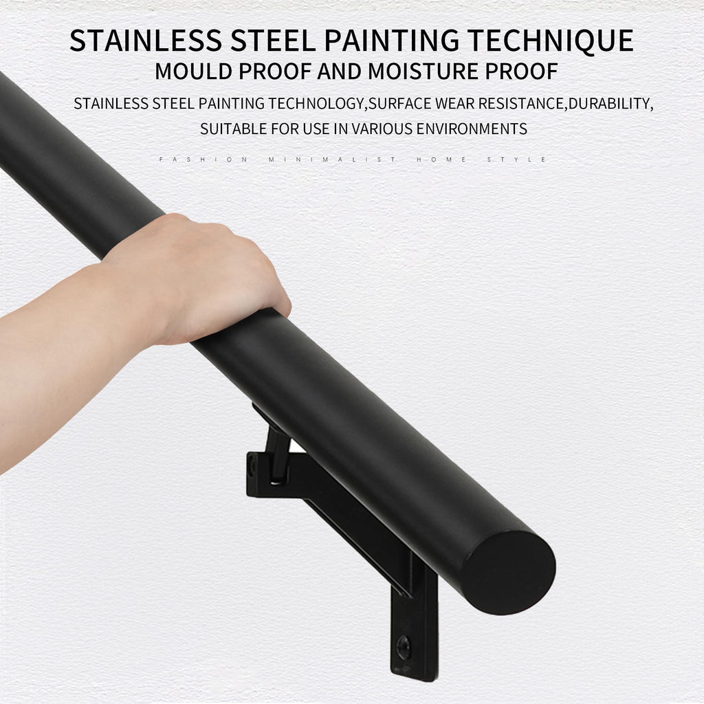 4 FT Handrails Kit for Indoor Outdoor Stairs, Modern Aluminum Handrail Set, 1.4" Diameter Bar, Adjustable 304 Stainless