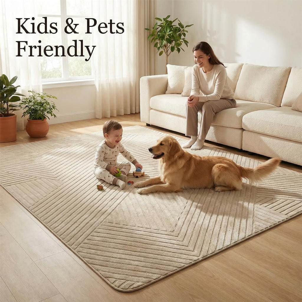 Brown Solid Color Area Rugs, Washable Rugs