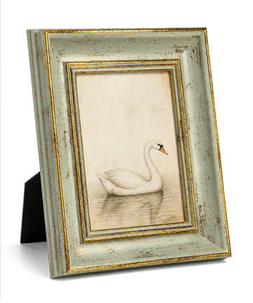 4x6 Picture Frame Vintage Antique Green Gold Unique Photo Frame