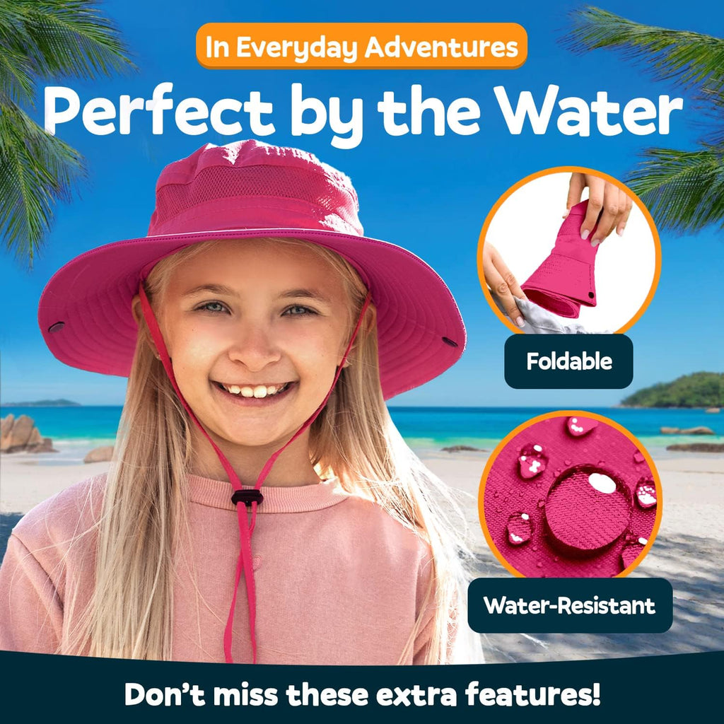 Kids Sun Hat UPF 50+ Sun Hats for Kids Girls Boys Wide Brim Beach