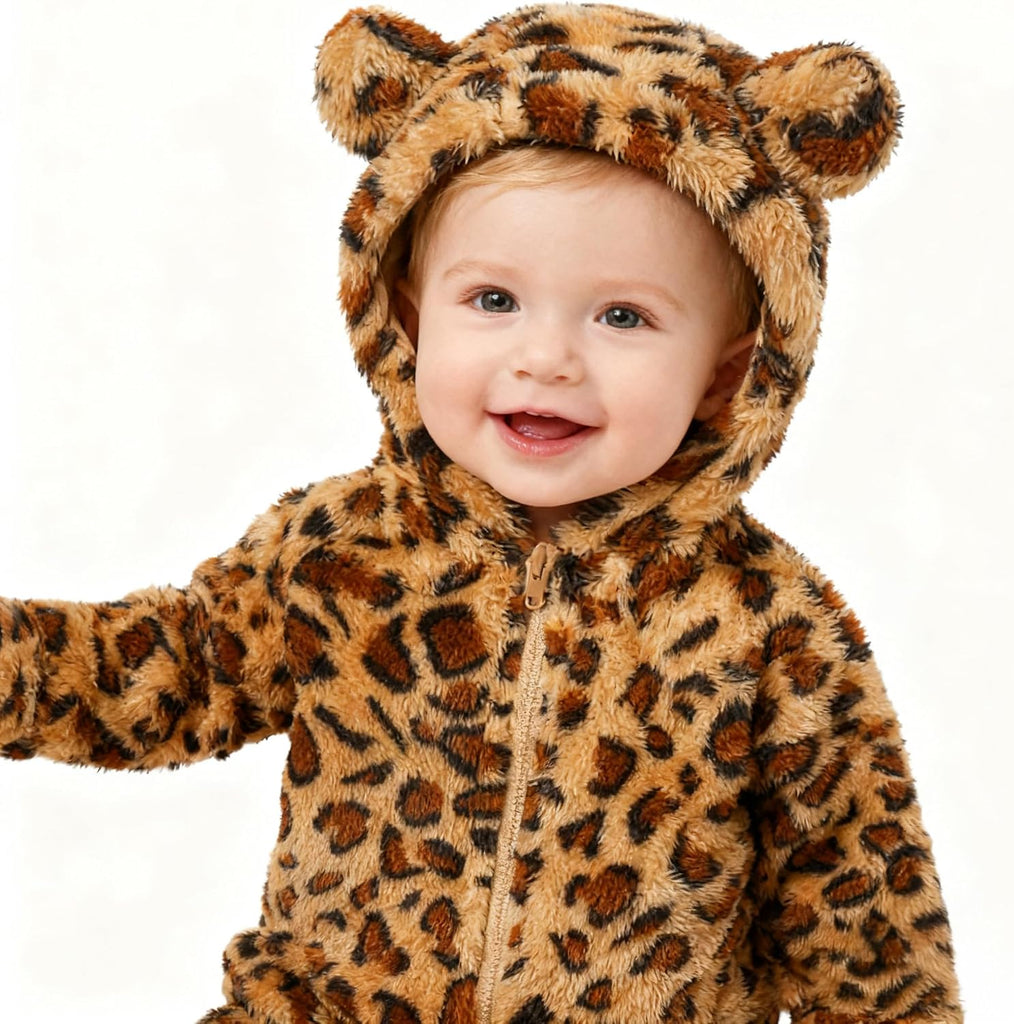 Baby Bear Winter Fleece Hooded Snowsuit Jumpsuit for Boys & Girls