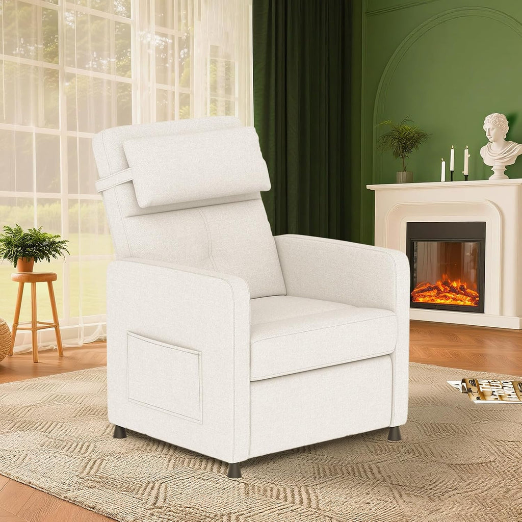 GarveeHome Power Recliner Living Room Lazy Chair Adjustable Electric Reclining Chair Home Theater Seating with Side