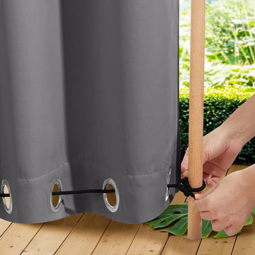 Windproof Outdoor Curtains Waterproof W84xL84 Grey | Premium Thick Privacy Weatherproof UV Block Thermal Drapes