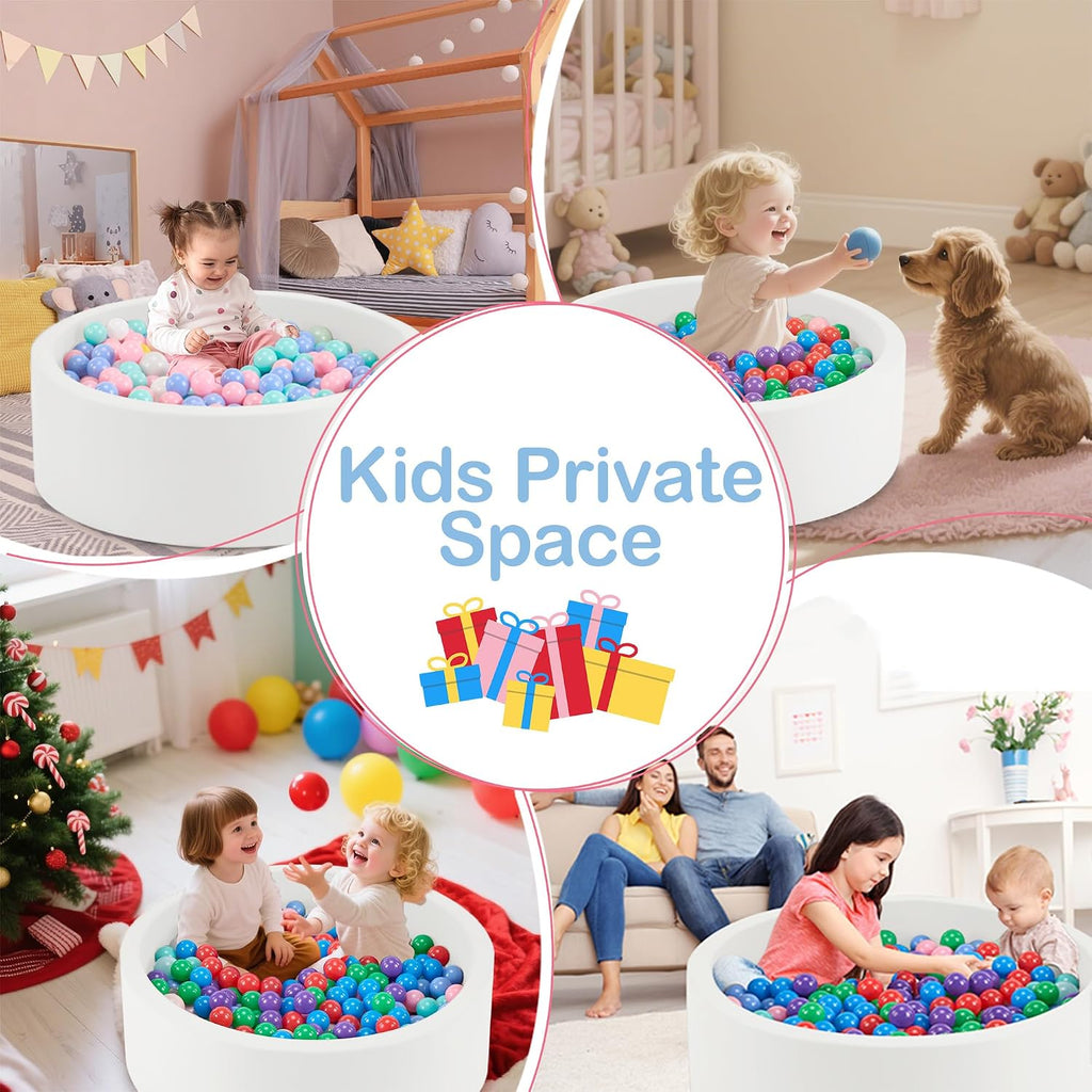 47.2" x 15.7" Foam Ball Pit for Toddlers, Baby Round Balls Pool for Babies 1-3, Kids Play Ball Pits for Boys