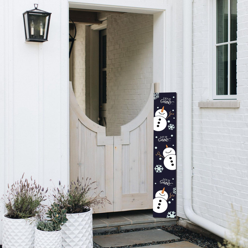 Christmas Porch Sign Let It Snow Winter Front Door Hanging Decor Welcome Wooden Vertical Indoor Outdoor Standing Sign
