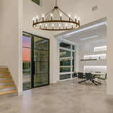 53 Inch Large Black Wagon Wheel Chandelier 18-Light Farmhouse Wagon Wheel Chandeliers Round Industrial Ceiling Light fixtures for Outdoor Porch high Ceilings Living Dining Room Foyer Entryway A105-B0D1V31HHL