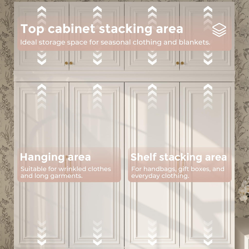 94" H Tall Armoire Wardrobe Closet with Large Capacity