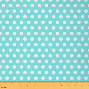 Polka Dots Fabric by The Yard Teal Blue White Upholstery Fabric for Chairs Polka Dots Waterproof Indoor Outdoor Decor