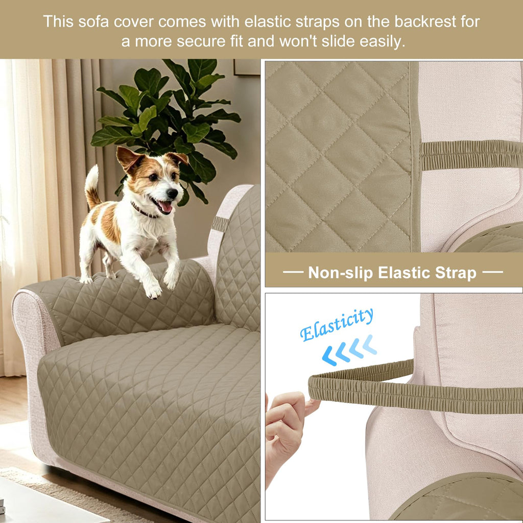 Reversible Recliner Chair Covers, Camel/Beige
