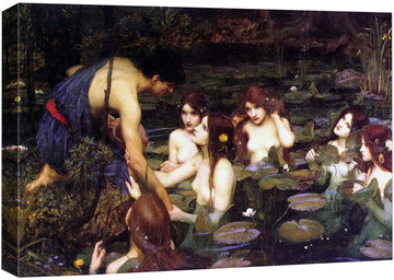 Canvas Print Wall Art Hylas & The Nymphs by John William Waterhouse People Historic Illustrations Fine Art