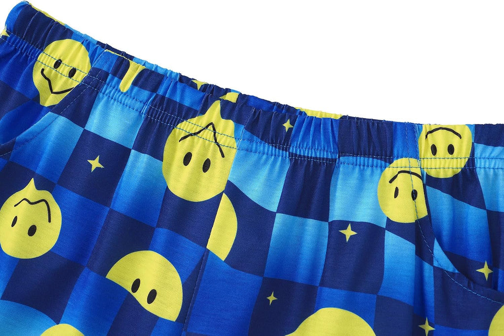 Boys Pajamas Fun Prints Button-Down Short Sleeve Set