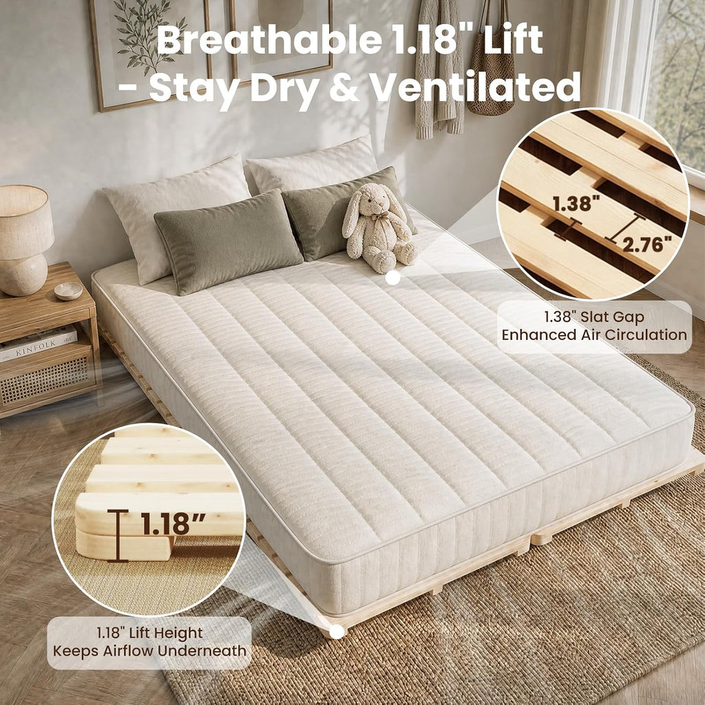 Floor Bed Frame, Foldable Tatami Bed Frame for Futon Mattress