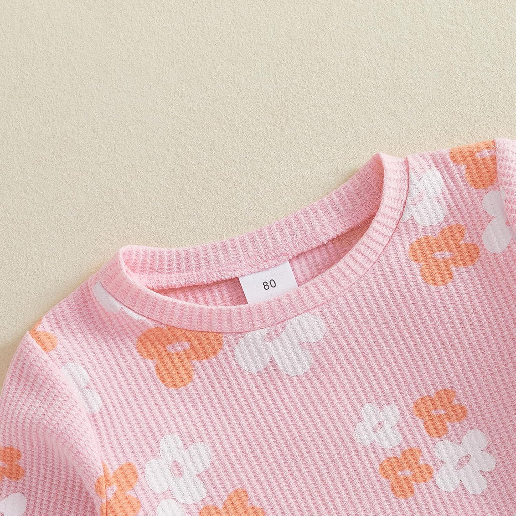 Toddler Girl Clothes Floral Sweatshirt Flare Pants Set