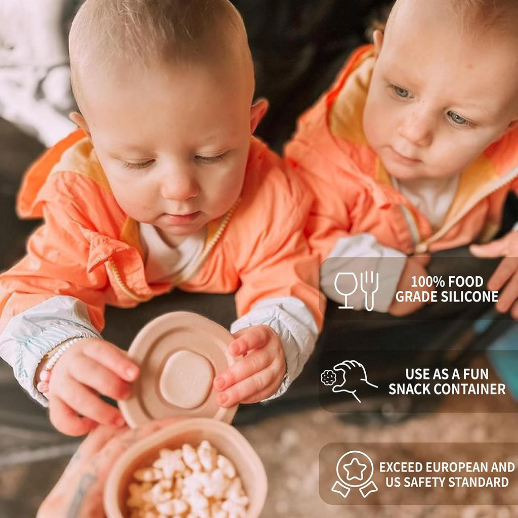 Silicone Baby Food Containers | 4 oz Baby Food Storage Jars with Airtight Lids | Reusable Baby Food Jars