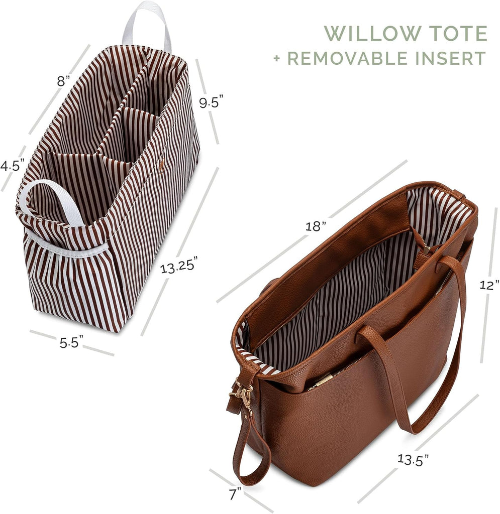 Diaper Bag Tote, Vegan Leather Diaper Bag Purse & Insert