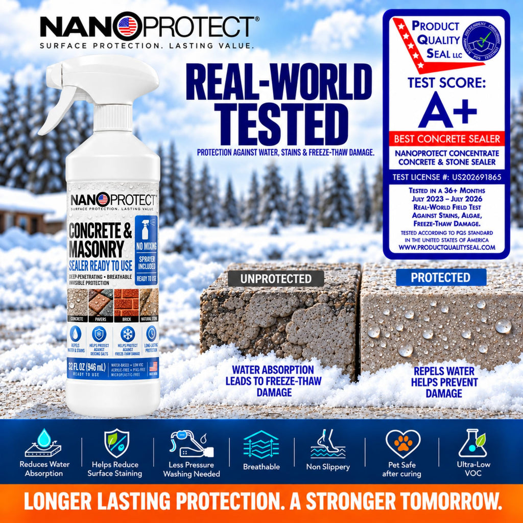 & Stone Sealer - 1 Quart Ready-to-Use, Long-Lasting Protection for Driveways, Patios, Pavers & Walkways