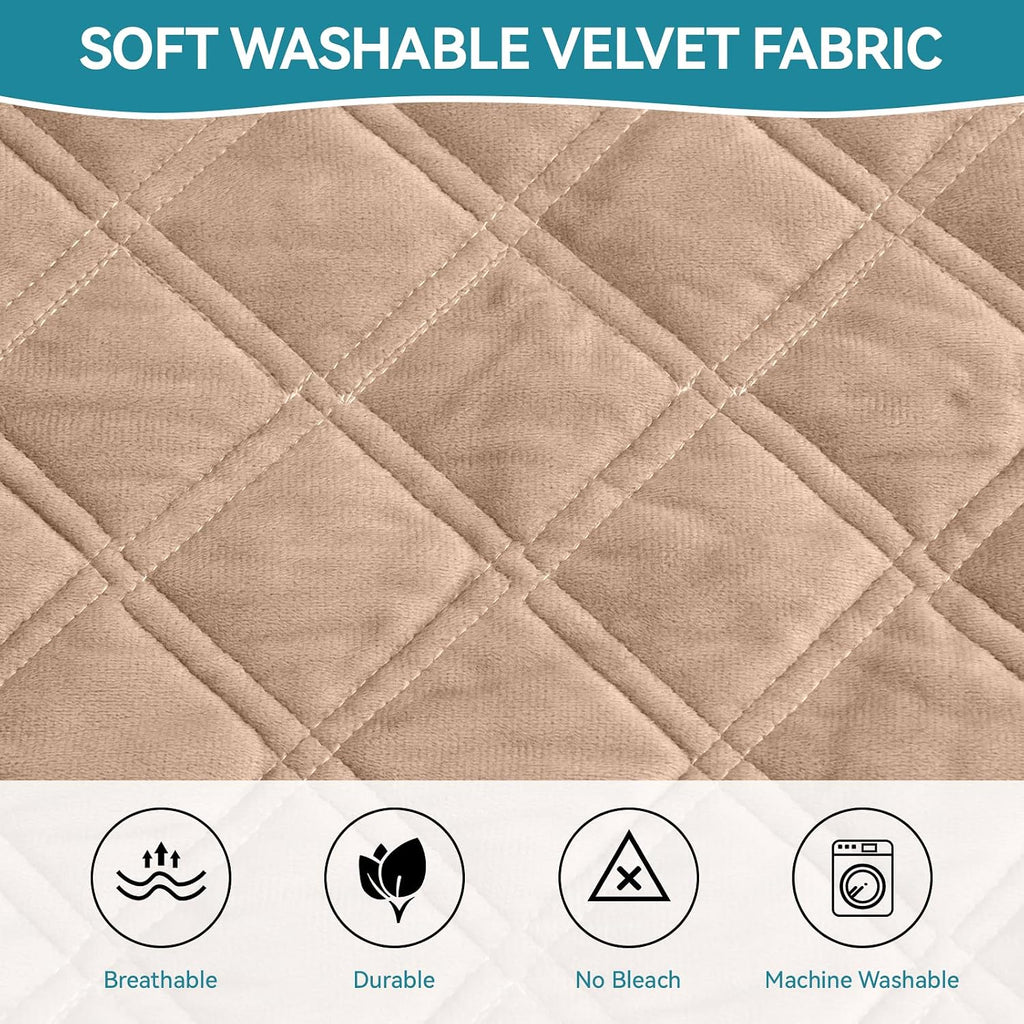 Velvet Couch Cover for Dogs Washable, Sectional Couch Covers, Anti Slip Sofa Covers for 3 Cushion Couch Pet Friendly