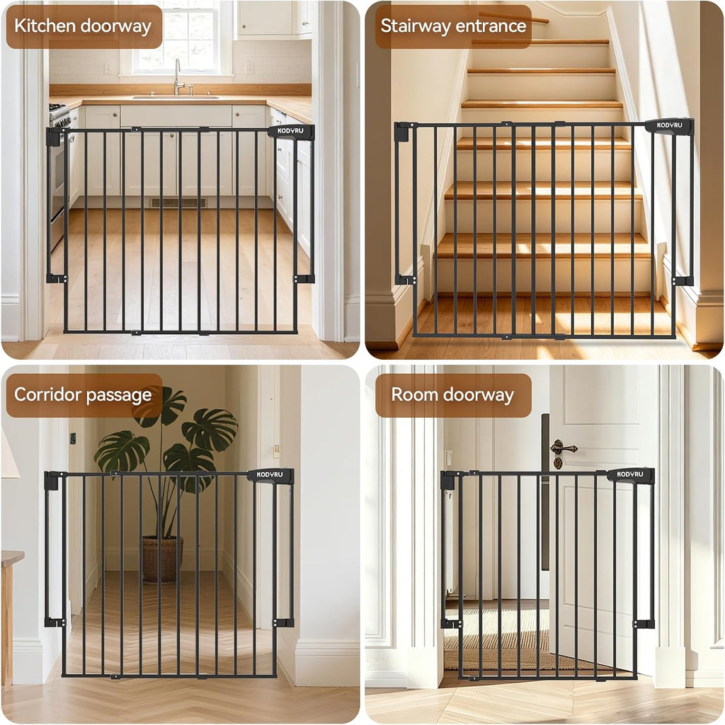 Baby Gate for Stairs, Kitchen & Doorways, 29-43" W 28" H No Bottom Bar - Hardware Mount Safety Dog/Pet Gate Indoor
