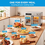 Flexify Classic French Door Toaster Oven Air Fryer Combo, 10-in-1 Large Capacity 26.4 QT Countertop Oven, 25% Faster