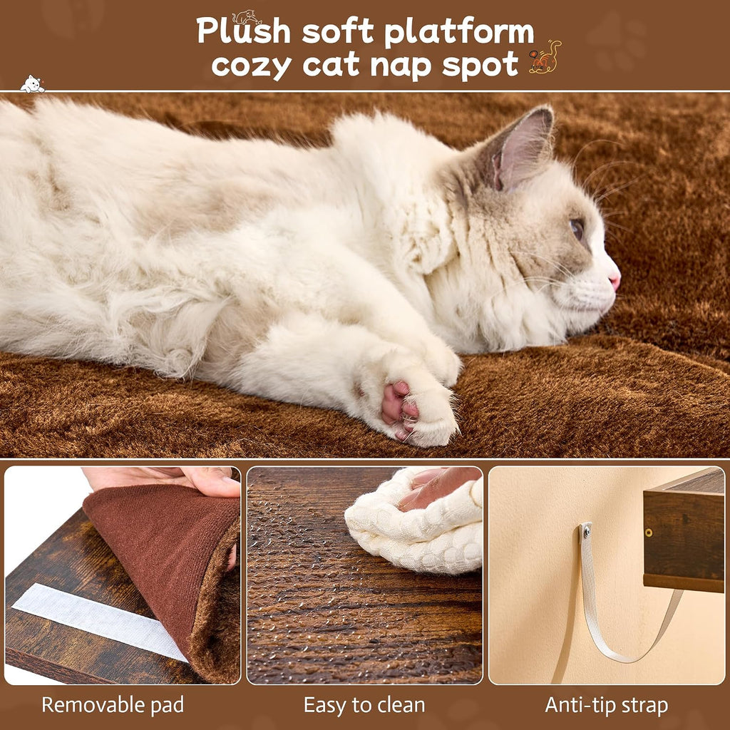 Modern Cat Tree, Cat Tower for Indoor Cats, Wooden Cat Tree
