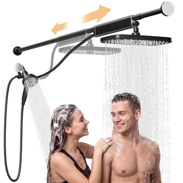 Dual Shower Head for Two People, Adjustable Slider Shower System