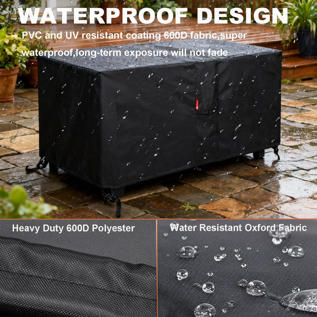 Rectangular Fire Pit Cover 44"L x 28"W x 25"H, Waterproof 600D