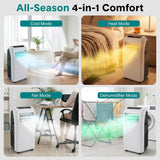 Portable Air Conditioner with Heat & Built-in Dehumidifier 12,000 BTU