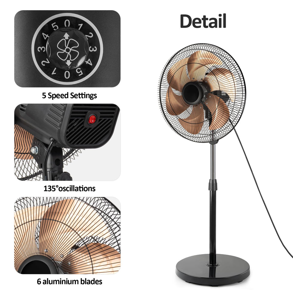 18 Inch DC Oscillating Metal Stand Pedestal Fan