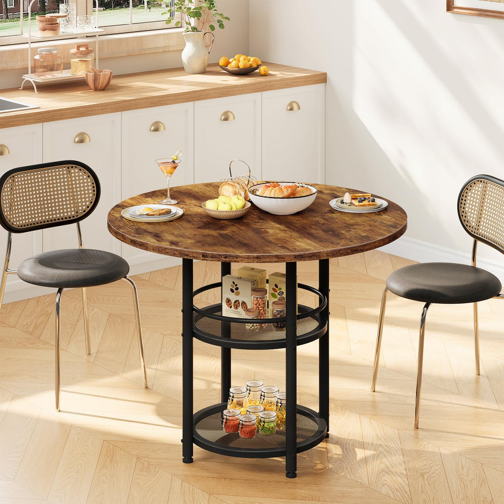 Dining Table, Round Dining Table for 2, 31.5" Kitchen Table for Small Spaces, Farmhouse Small Dining Room Table