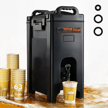 Insulated Beverage Dispenser, 5 Gallon, Food-grade LDPE Hot and Cold Beverage Server, Thermal Drink Dispenser Cooler