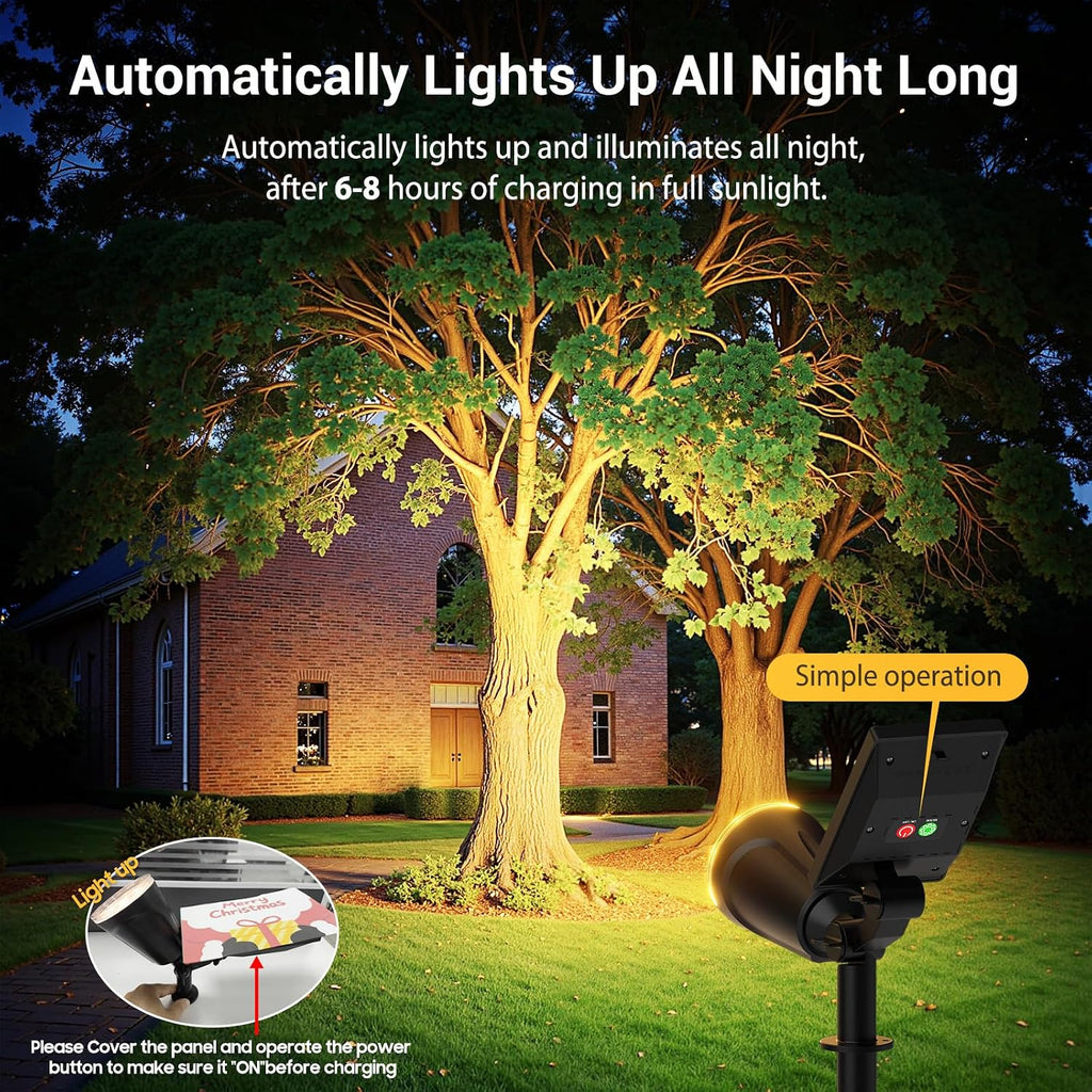 Solar Spot Lights Outdoor Waterproof: 1000LM Big Adjustable Spotlight - 2-in-1 15Hrs+ Long Lasting Spot Light - Solar