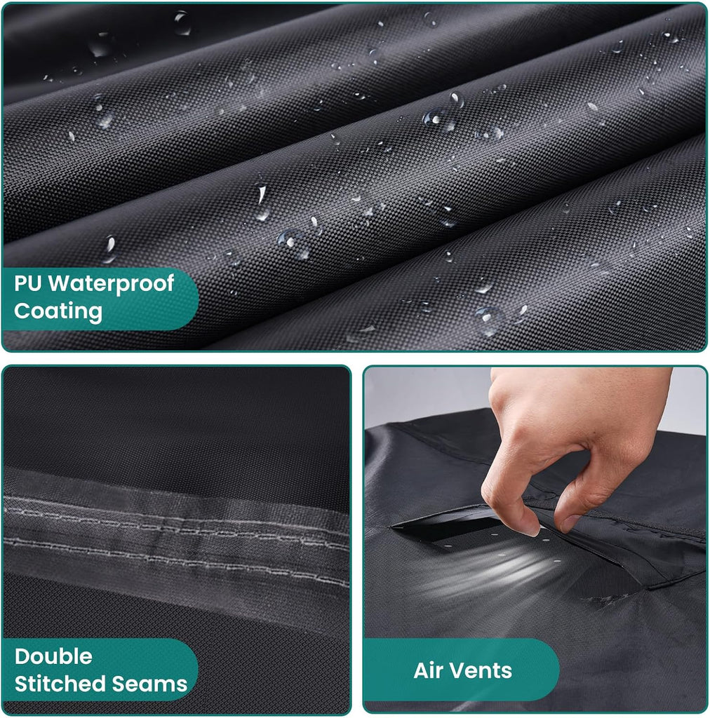 Round Patio Furniture Cover, Waterproof Outdoor Table Covers, Windproof Heavy Duty Patio Cover for Outdoor Table &