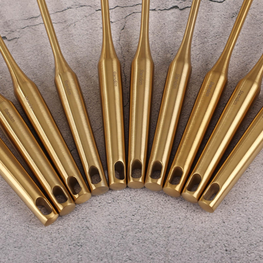 Gold Cooking Utensils Set - 16 PCS All Metal Small and Large Spoons Set