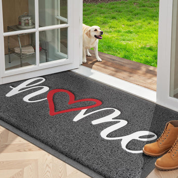 Door Mat Indoor Outdoor Welcome Mat for Entrance, 35x24in Grey