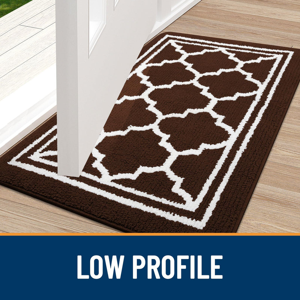 Indoor Door Mat, Dirt Resistant Doormat, 48x32, Dark Brown