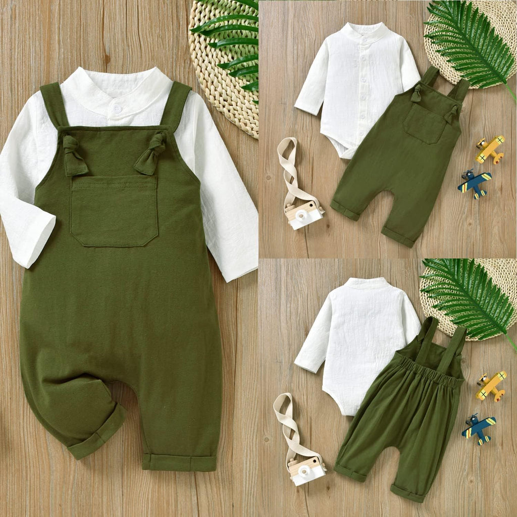 Baby Boys Clothes for Gentleman Outfits,Toddler Overalls Baby Suspender Pants and Bodysuit Romper