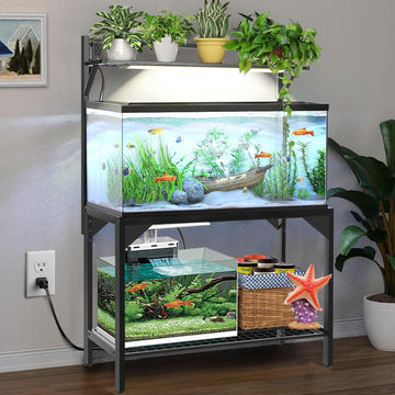 40 Gallon Fish Tank Stand - Aquarium Stand with Power Outlets, 37.7" x 19.2" x 58.66", Heavy-Duty Metal Tank Stand