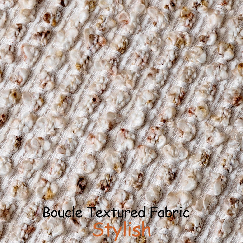 Striped Euro Sham Pillow Covers 26x26 Set of 2 Beige Textured Boucle Chic Morden Boho Accent Farmhouse Square