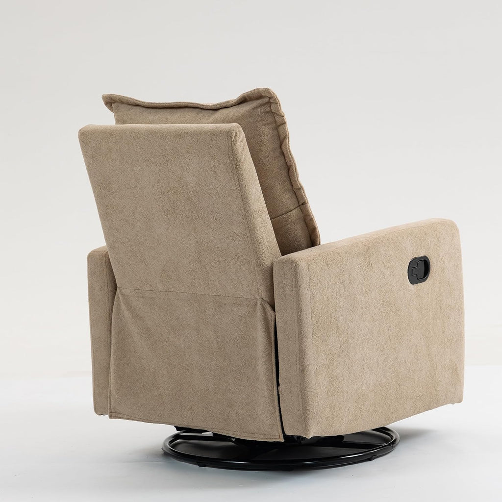 Modern Manual Reclining Chair Glider Rocker Chair with Swivel Bedroom, Manual Lovely Recliner Armchair Boucle