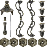 5-Candle Metal Candelabra, 10 Inch Tall 5 Arms Candle Holder Stick for Taper Candles, Vintage Candelabra Candle Stand